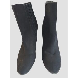 Schutz Black Suede Leather Heeled Ankle Boots Western Booties US‎ 8B